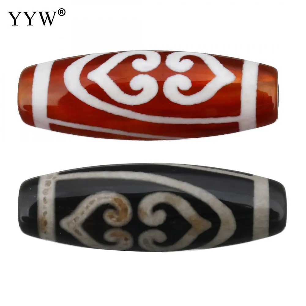 

Natural Tibetan Agates Dzi Beads double heart vajra Stone Beads 28x10x10mm Hole Approx 2.5mm 5PCs/Lot Sold By Lot