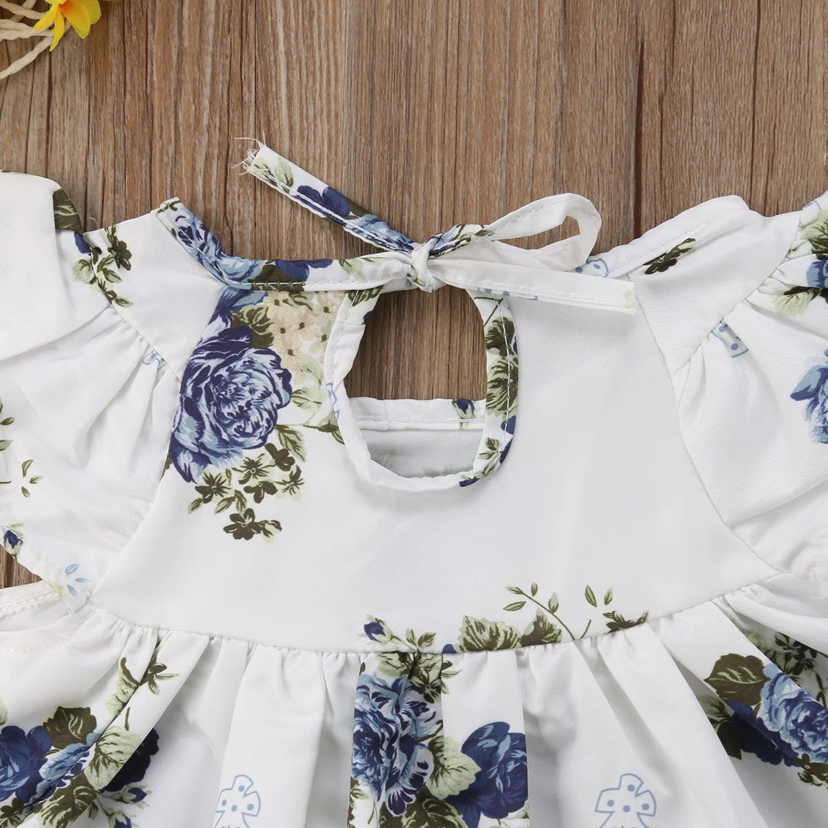 Новорожденных цветочным рисунком для маленьких девочек платье с топом шорты-шаровары брюки Летняя Одежда AU