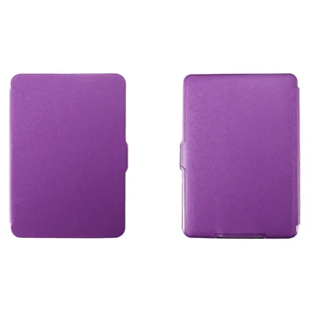 

MOOL Magnetic PU Leather Cover Case slim for Amazon Kindle Paperwhite (Cross pattern, Purple)