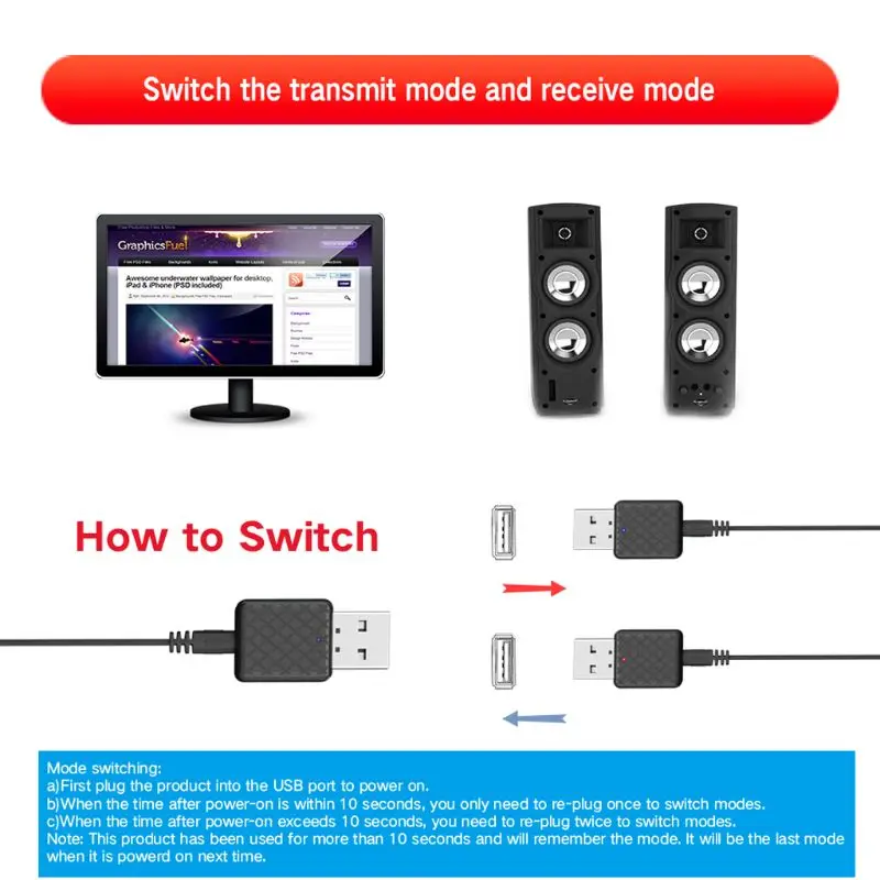 USB Bluetooth приемник передатчики 5,0 беспроводной 3,5 мм аудио музыка стерео адаптер для ТВ ПК Bluetooth динамик наушники 10166