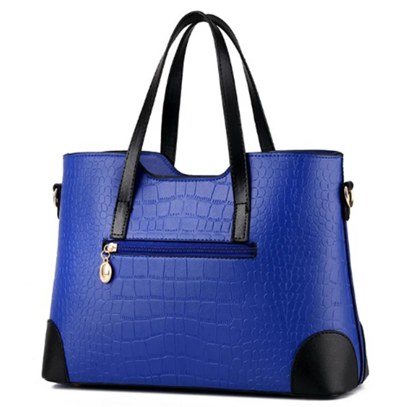 النساء مجموعة الحقائب الأعلى مقبض قدرة كبيرة حقيبة الإناث الأزياء حقيبة كتف محفظة السيدات بو الجلود التمساح Crossbody حقيبة