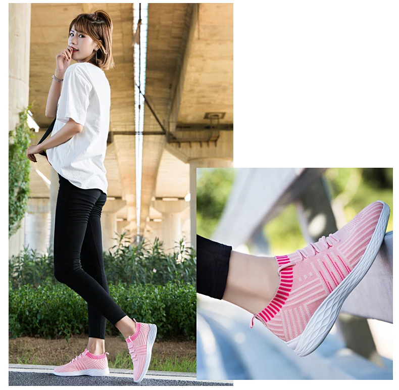 Women's Casual Shoes Woman Sneakers Socks Comfortable Soft Lady Top Quality Casual Flat Shoes Women Flats Sneakers Plus Size 41 9  (6)