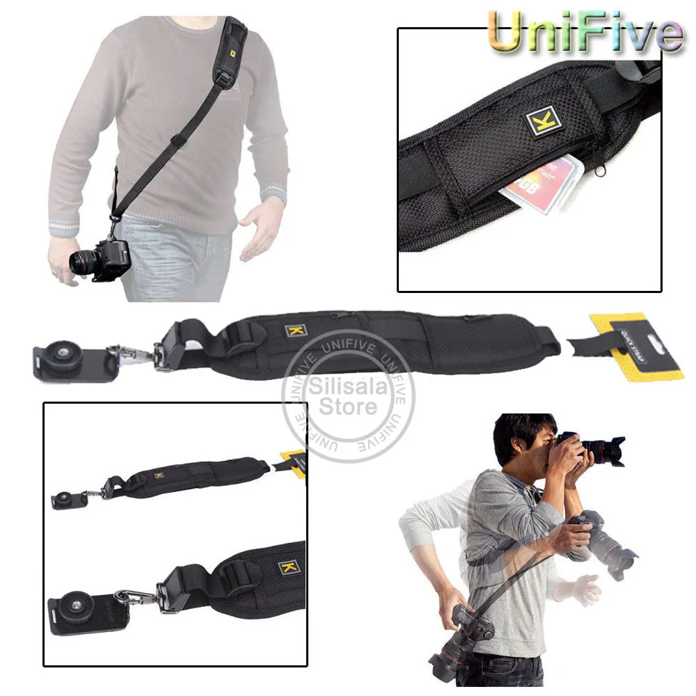 K' Black Quick Rapid Camera Strap Shoulder Strap Neck Strap Sling