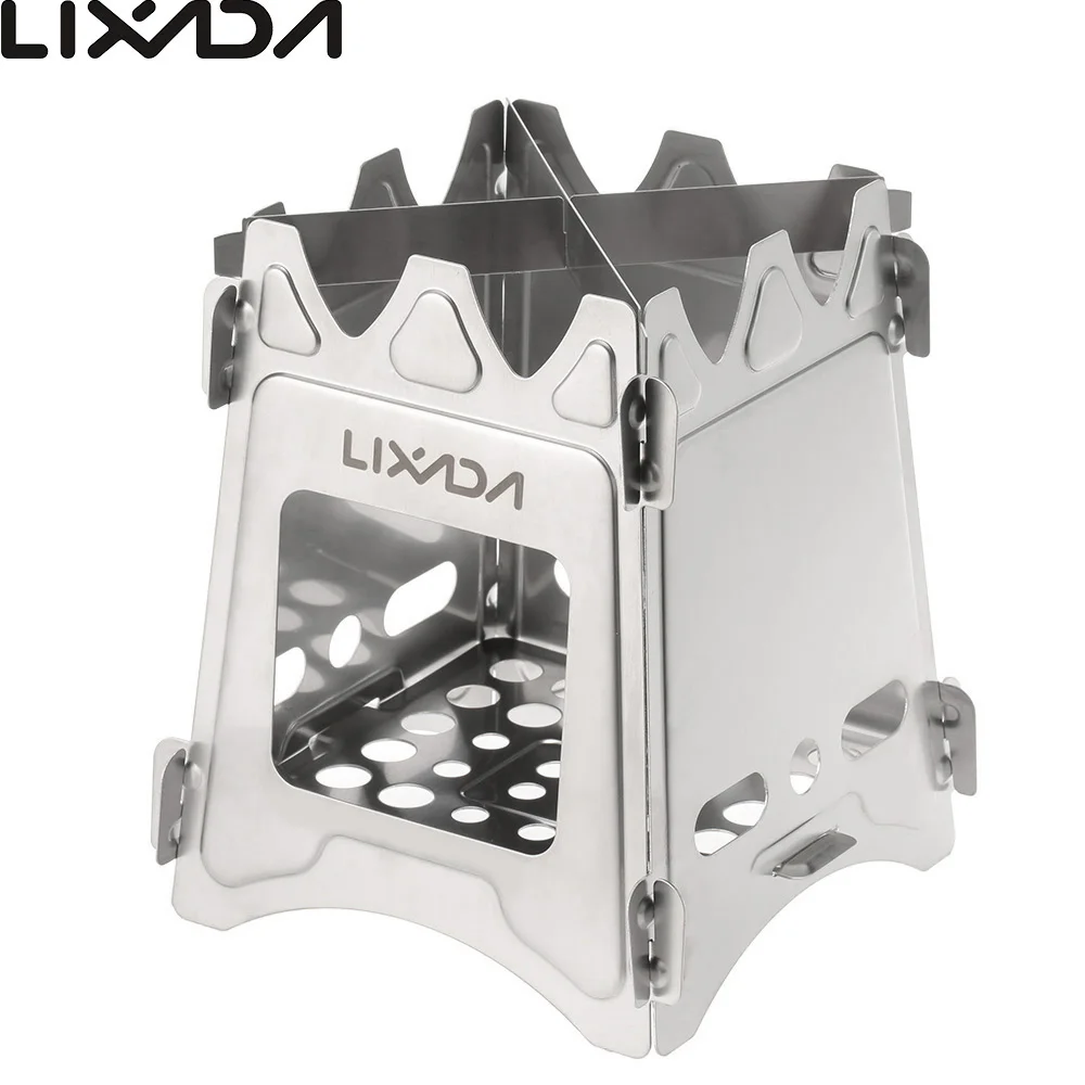 Складная деревянная горелка Lixada компактная портативная из титановой стали для