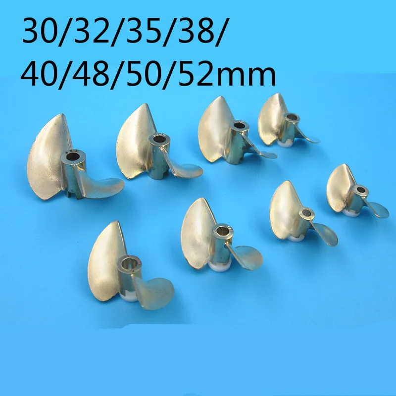 

1PC Two-blade Copper Propeller 30/32/35/38/40/48/50/52mm Brass Propellers 3.18/4/4.76mm Hole Aperture CW Props for RC Jet Boats