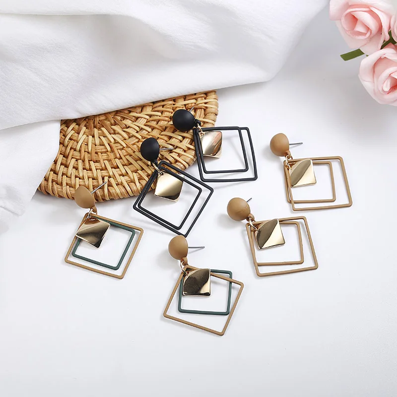

Earrings For Women Geometric Acrylic Korean 2019 Statement Drop Earings Big Vintage Crystal Earring Dangle Fashion Jewelry