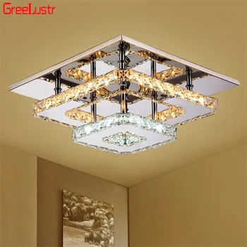 

Modern Crystal LED Ceiling Lights Plafon Stainless steel Ceiling Lamp Lighting Fixture for Dining Room Luminaria Lustres