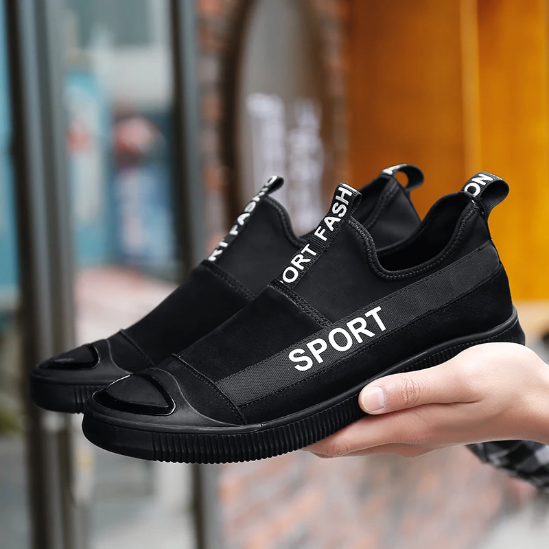 

Ifrich Autumn Fashion Men Sneakers Flats Leather Men Casual Shoes Black Slip On Walking Shoes Low Ankle Lazy Shoes For Men