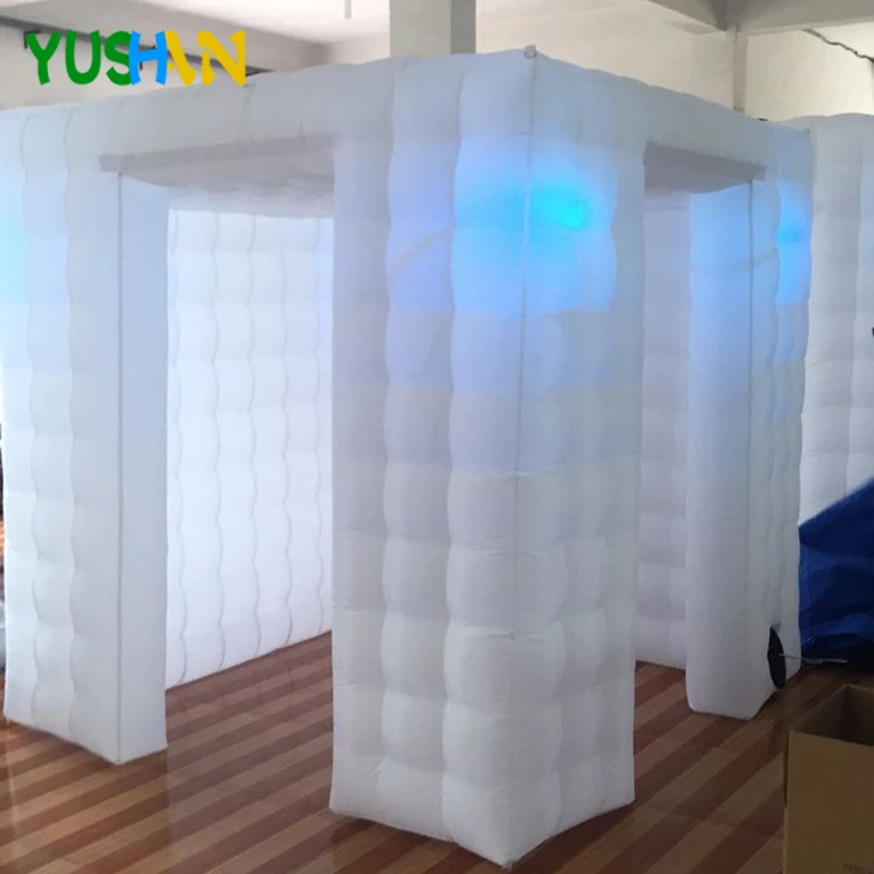

Custom 7.2ft with 2 doors inflatable portable photo booth cheap Cabinet photo booth background with curtains photo booth shell