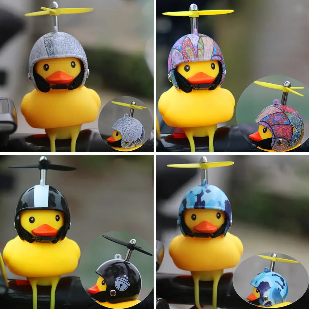 Bicycle Lights Bell Lovely Cute Duck Squeeze Helmet Propeller Handlebar Bell Light Horn Lamp For Toddler Children Adults