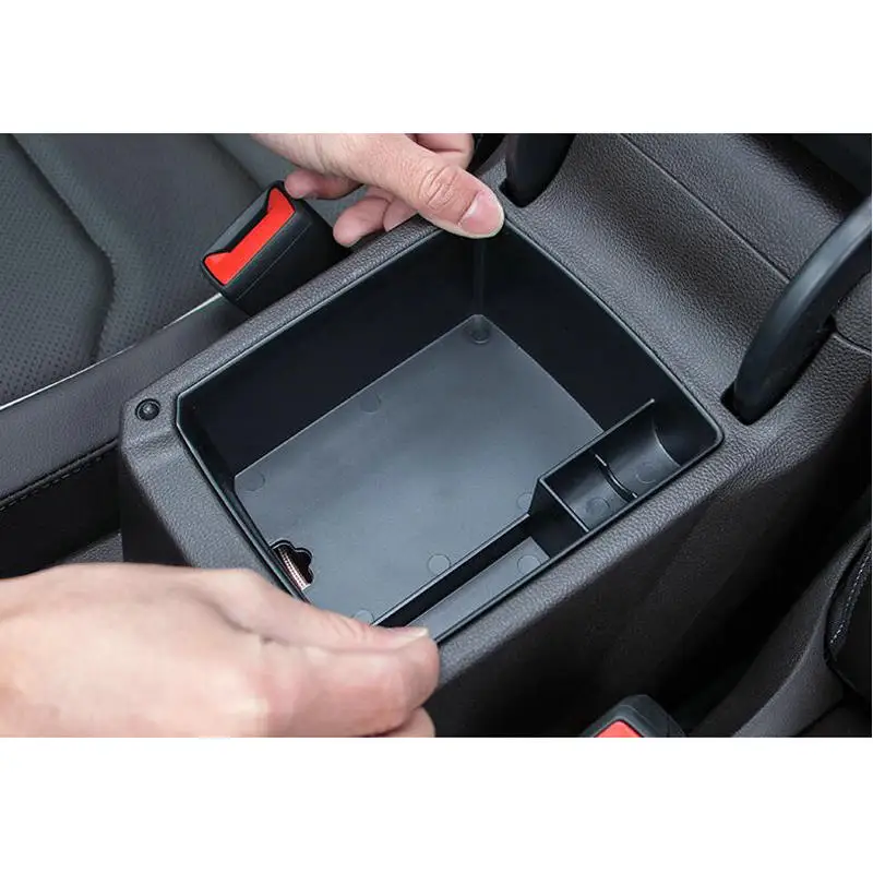 

STYO Car ARMREST SECONDARY STORAGE PALLET CENTER CONSOLE PHONE BOX CUP HOLDER for VW Tiguan 2017