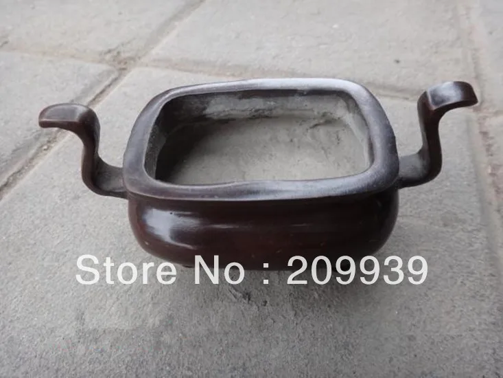 

00836 Old Chinese bronze censer --Small-scale Incense Burner statue