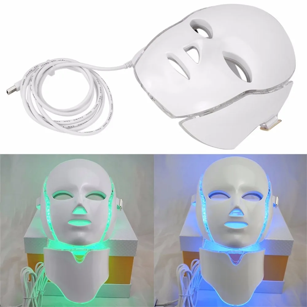 Buy LED 7 Colors Light Microcurrent Facial Mask