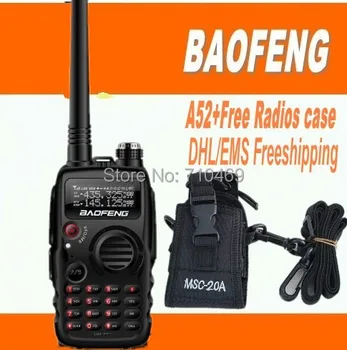 

DHLFreeshipp+BaoFeng A52 A-52 Two Way Radio Dual Band 136-174/400-520MHz amateur radio For Hotel Travel Hunt Security+radio case