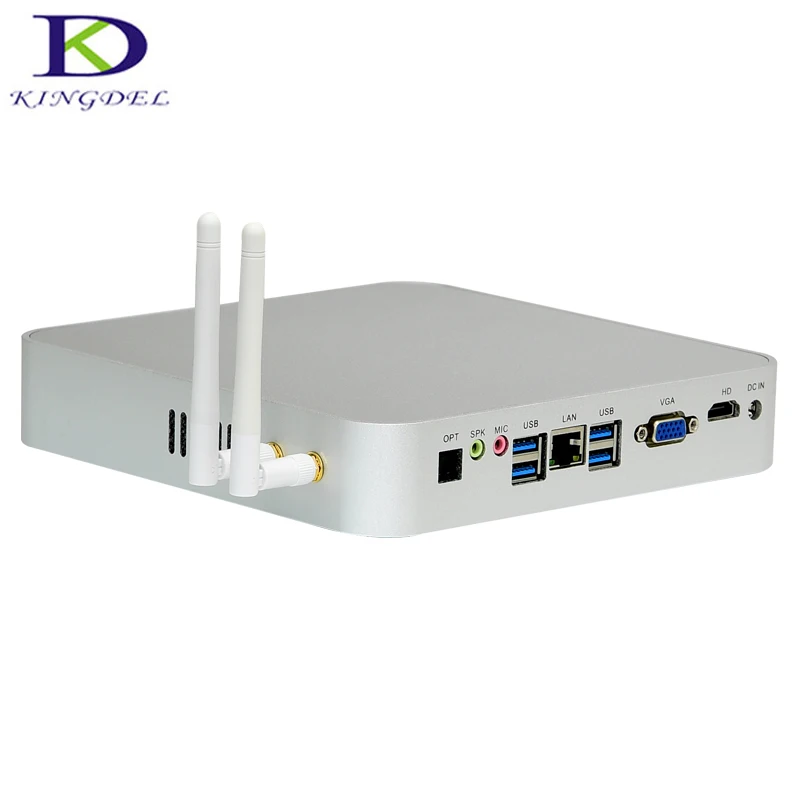 Kingdel Самый дешевый процессор Braswell 5-го поколения 14NM N3150 четырехъядерный безвентиляторный мини-ПК, HTPC, 4USB 3,0, 1* VGA, 1* SD кардридер, 2COM RS232 порт