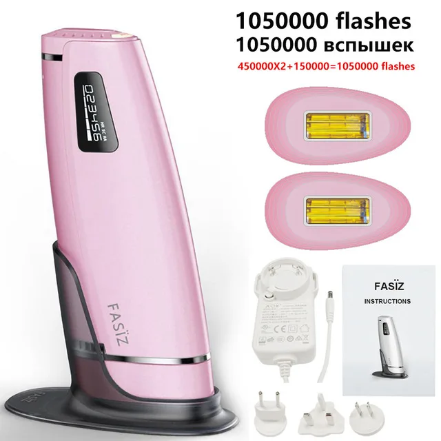 65 K-105 K times 3в1 PL лазерный эпилятор для удаления волос с ЖК-дисплеем лазерный постоянный триммер для бикини Электрический лазерный эпилятор - Цвет: 1050000Flashes Pink