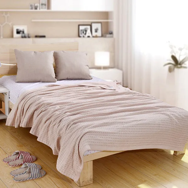 Новое хлопковое Тканое вафельное одеяло мягкое покрывало для кровати s для лета взрослое одеяло для дивана 150X200 см - Цвет: Camel