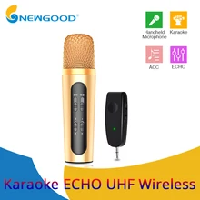 Эхо караоке микрофоны ручной UHF беспроводной микрофон mic системы