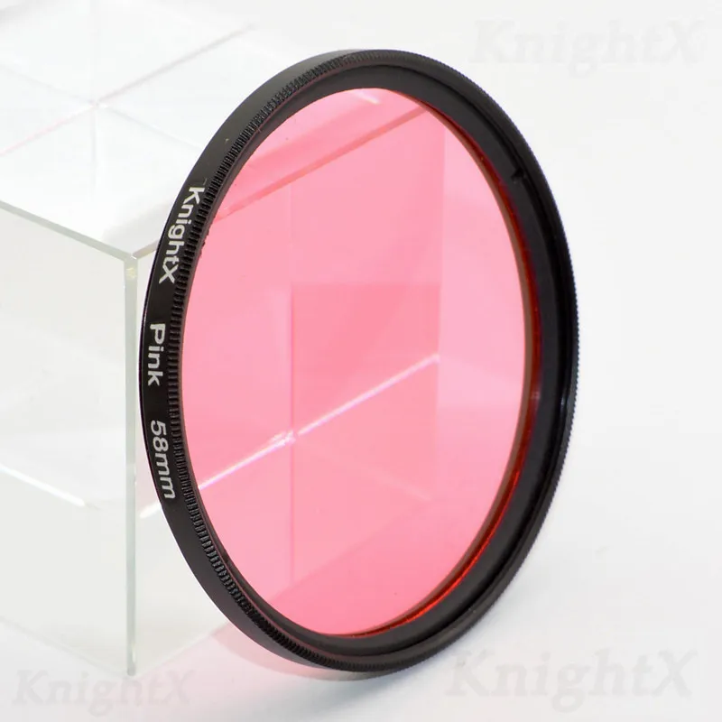 KnightX цветной фильтр УФ nd поляризатор CPL для nikon canon grijsfilter vierkant d60 450d lente 1000d цифровой камеры 58 67 77 мм - Цвет: Pink