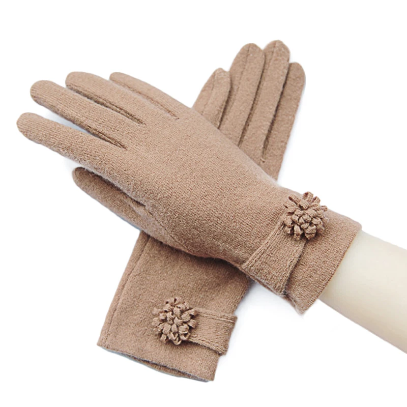 New Autumn Winter Fashion Ladies Cashmere Gloves Female Wool Mitten