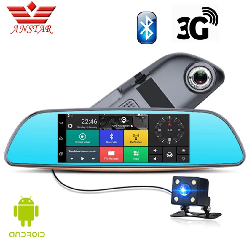 R$445.62 46% de desconto|ANSTAR 3G/Wifi Android DVR CAR Dual Lens Camera FHD 1080 P Cam Traço Vídeo Recorder Espelho Retrovisor GPS de Navegação Do Veículo Dashcam-in DVR/Câmera Dash from Automóveis e motos on AliExpress 