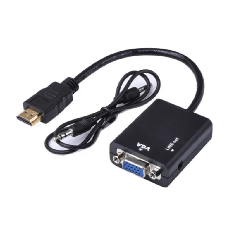 Адаптер hdmi-vga кабель HDMI к VGA конвертер адаптер для PS3 PS4 ноутбука ТВ коробка HD tv xbox поддержка 1080P с аудио кабелем