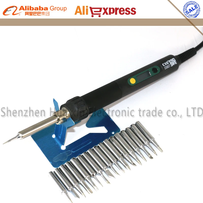 

CXG DS60T Professional LCD Adjustable Digital Electric soldering iron Soldering station EU/US plug +17/pcs 900M Solder tip