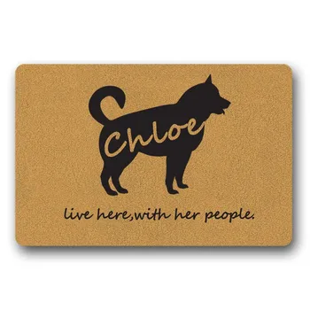 

Entrance Floor Mat Funny Doormat Dogs Live here Door mat Decorative Indoor Outdoor Doormat Non-Woven Fabric Top
