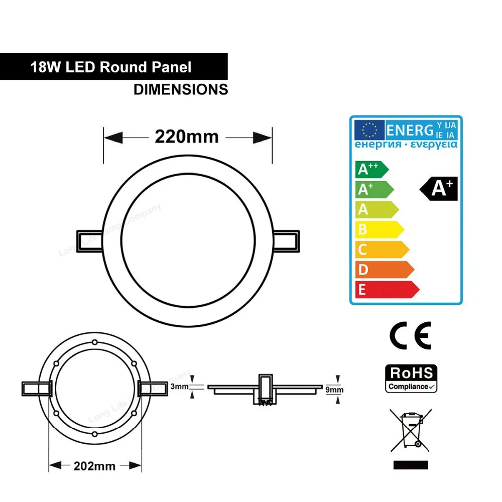 18W LED Round Recessed Ceiling Flat Panel Down Light Ultra slim Lamp Cool White 6500K 18W LED Round Recessed Ceiling Flat Panel Down Light Ultra slim Lamp Cool White 6500K
