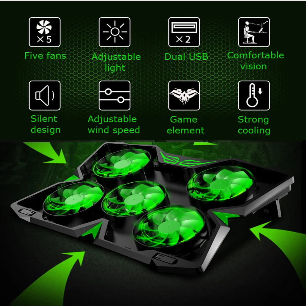  Laptop Stand USB laptop Cooler With Four Fans Ventilador Usb Cooler Notebook For 12~17inch Laptops Gaming Daily Use P30