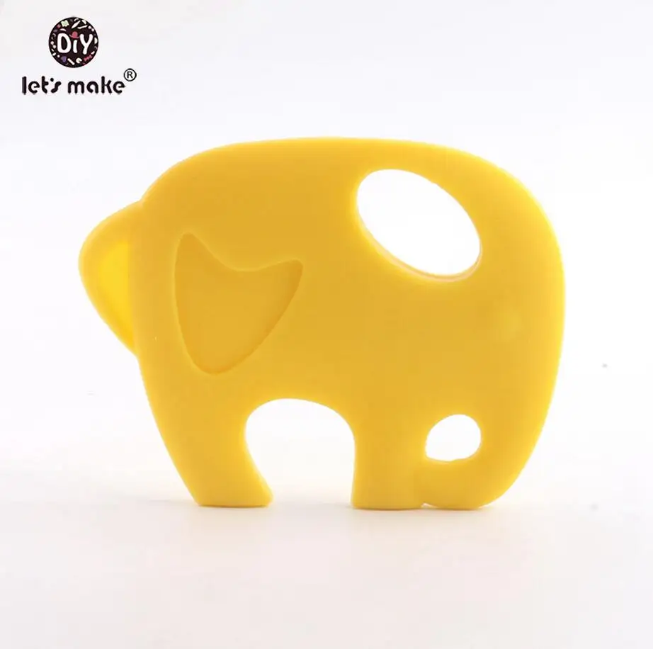 Давайте сделаем силиконовый Слон Шарм Детская Подвеска по тематике «тренажерный зал» пищевой силиконовый Прорезыватель для новорожденного ребенка Chaw 2 шт игровые аксессуары для гимнастики - Цвет: yellow elephant