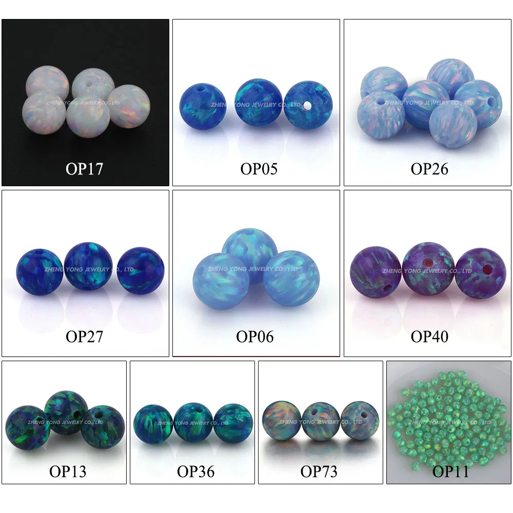 

Free Shipping Hot Sale 6mm Lab Created Full Drilled Round Ball Opal Beads For DIY Jewelry Synthetic Opal Stone Wholesale Price