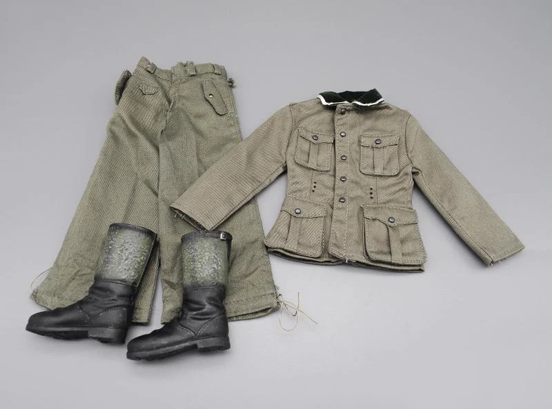 16 WWII German Army Wehrmacht Uniform Clothes Pants Coat with Shoes for 12''Action Figures Bodies