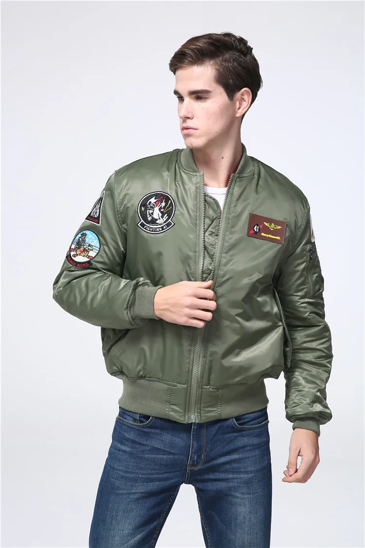 2017High Quality Embroidery Baseball Uniform Military motorcycle Ma 1 ...