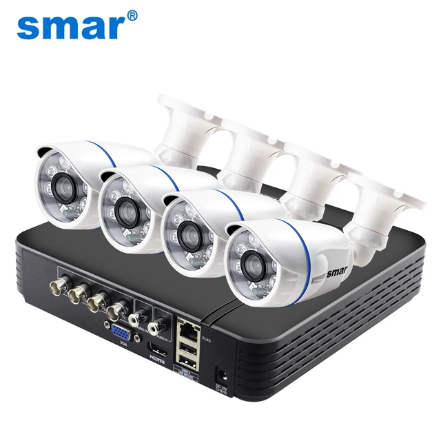 Smar CCTV 4CH 720P/1080P AHD Camera Kit P2P HDMI H. 264 DVR Video Surveillance System Waterproof Outdoor Security Camera Kit