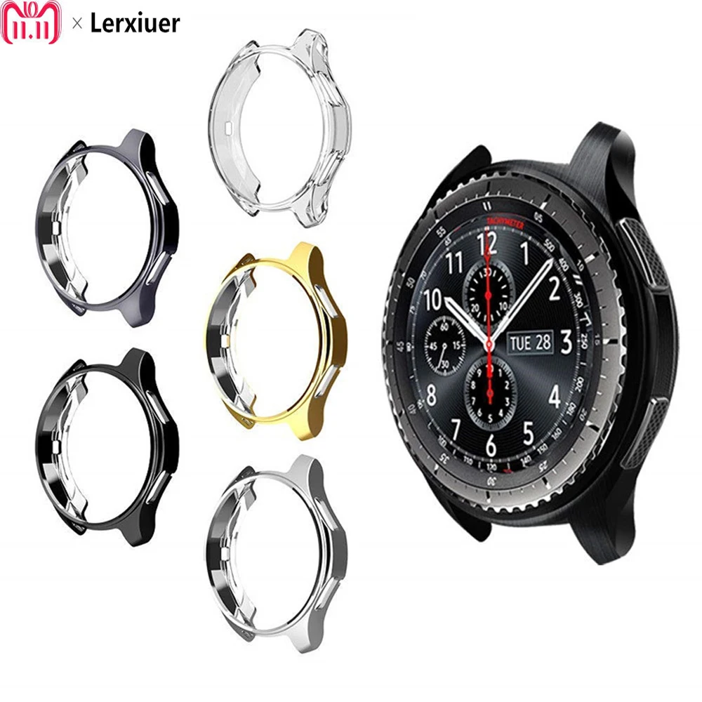 

New Protective Cases For Samsung Gear S3/galaxy watch 46mm Frontier accessories TPU rubber bumper Cover frame 22mm