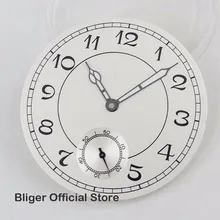 Классический 38,9 мм белый нолого часы циферблат+ светящиеся руки подходят для ETA 6498 ST3600 ручной завод