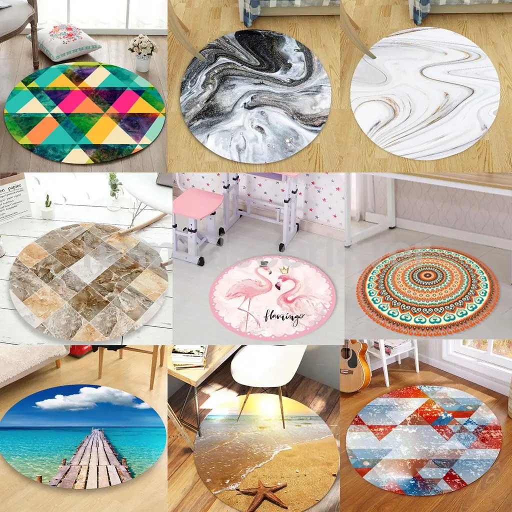 

60cm Round 3D Desktop Table Top Countertop Furniture Protection Film Table Sticker PVC Film Decal Murals Cover Film
