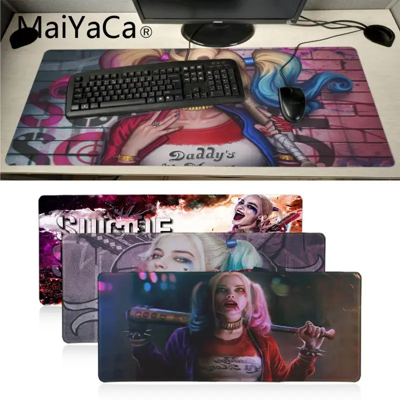 

MaiYaCa Beautiful Anime Harley Quinn Customized laptop Gaming mouse pad Locking Edge Rubber Large Mousepads
