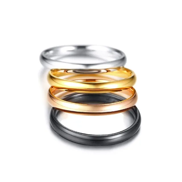Vnox 4pcs/ Set Women Rings 3mm Elegant Thin Stainless Steel Classic Finger Ring Street Wear Alliance Anel US Size #6 – #9