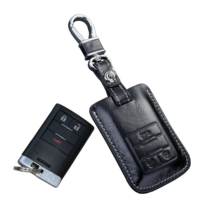 

Leather Car Key Case for Chevrolet/Chevy Captiva 2015 2016 2017 Smart Remote Control Key Fob Protective Cover Holder Accessorie
