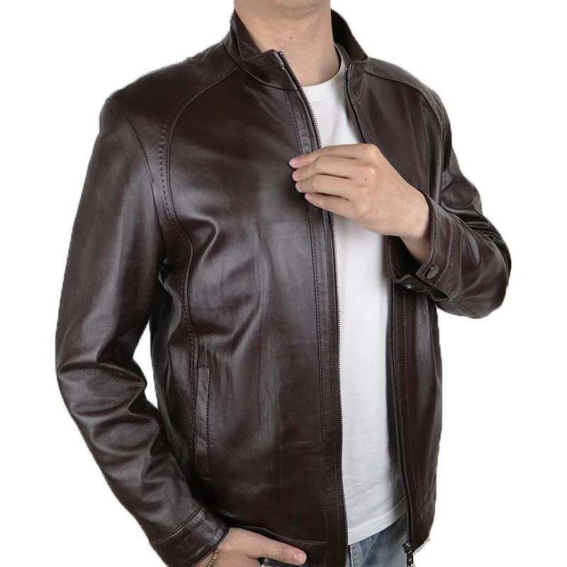 

2019 men's genuine leather jacket casual and motorcycle leather jacket