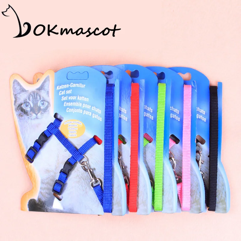 Buy Adjustable Nylon Cat Kitten Leash Collar Halter Cats Lead Leashes Traction