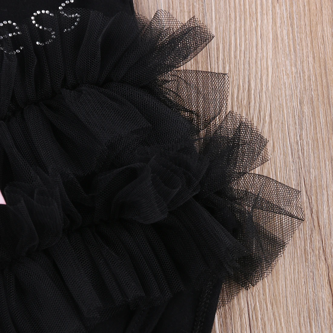 Детское черное платье с вышивкой «My Little» для маленьких девочек, комбинезон, комбинезон для детей 0-18 месяцев