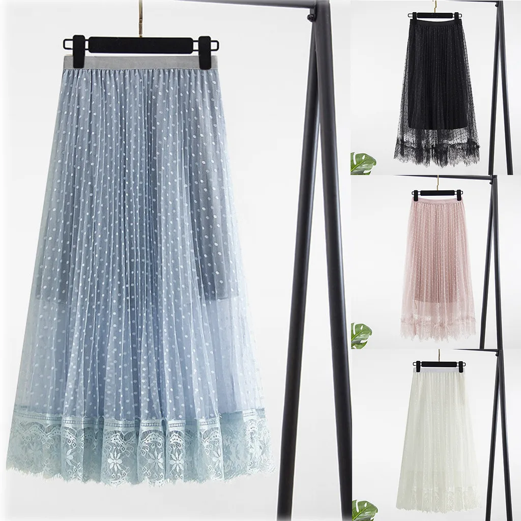 Сексуальные однотонные женские юбки с высокой эластичной талией, шифоновая Лоскутная длинная Плиссированная юбка макси, Пляжная повседневная юбка миди saia faldas largas mujer