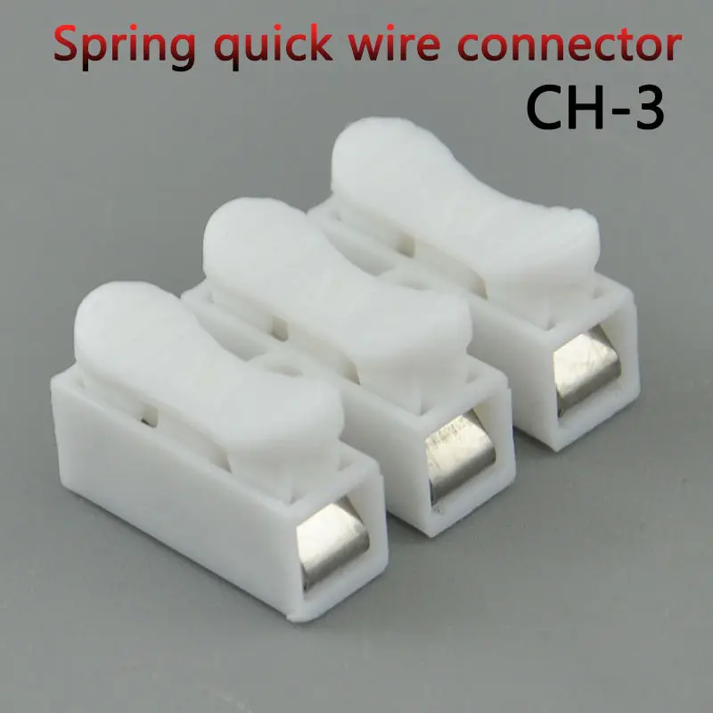 10PCS CH 3 Press type 3 pin spring quick cable connector wire connector terminal