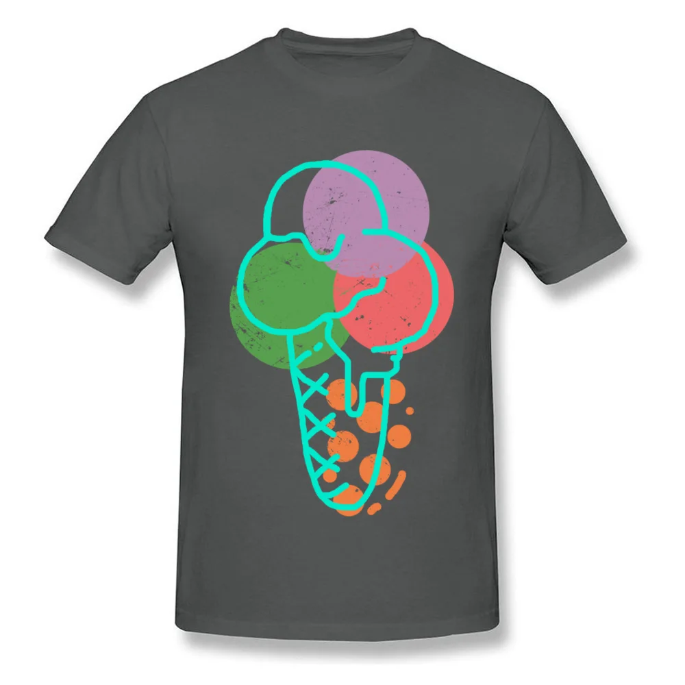 Designer Vintage Summer Ice Cream T Shirt Lovers Day O-Neck 100% Cotton Fabric Tops Shirts for Adult Tee Shirts Printed Vintage Summer Ice Cream carbon