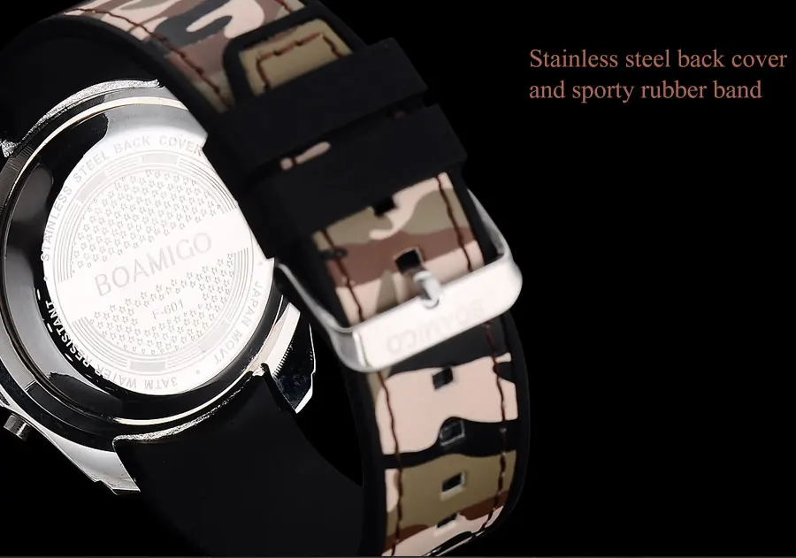 Мужские спортивные часы Спорт BOAMIGO Брендовые мужские военные часы с двойным дисплеем Цифровой Аналоговый светодиодный наручные часы 2017