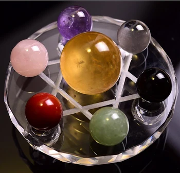 

Natural light white pink purple and yellow crystal ball seven seven array for the peach blossom decoration package mail transpor