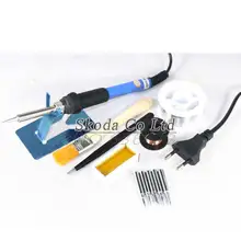 8 шт./компл. ЕС вилка Регулируемая постоянная температура внутренний нагрев Электрический паяльник+ 5 шт. железные наконечники+ Оловянная проволока
